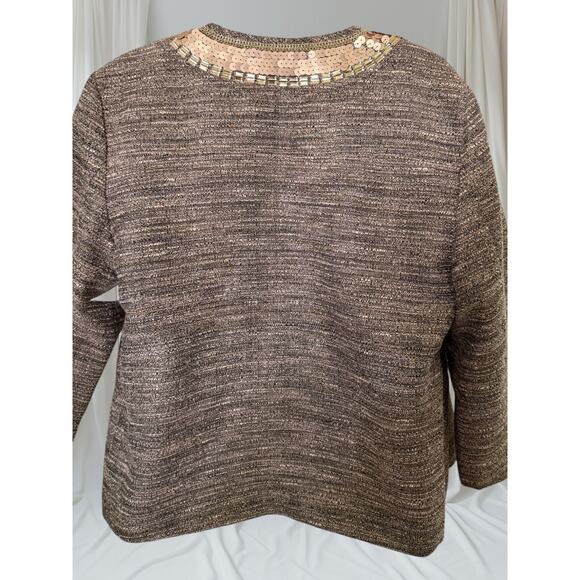 A Collection Women’s Metallic Tweed Jacket Blazer Embellished Size 44 (14) - Picture 6 of 10